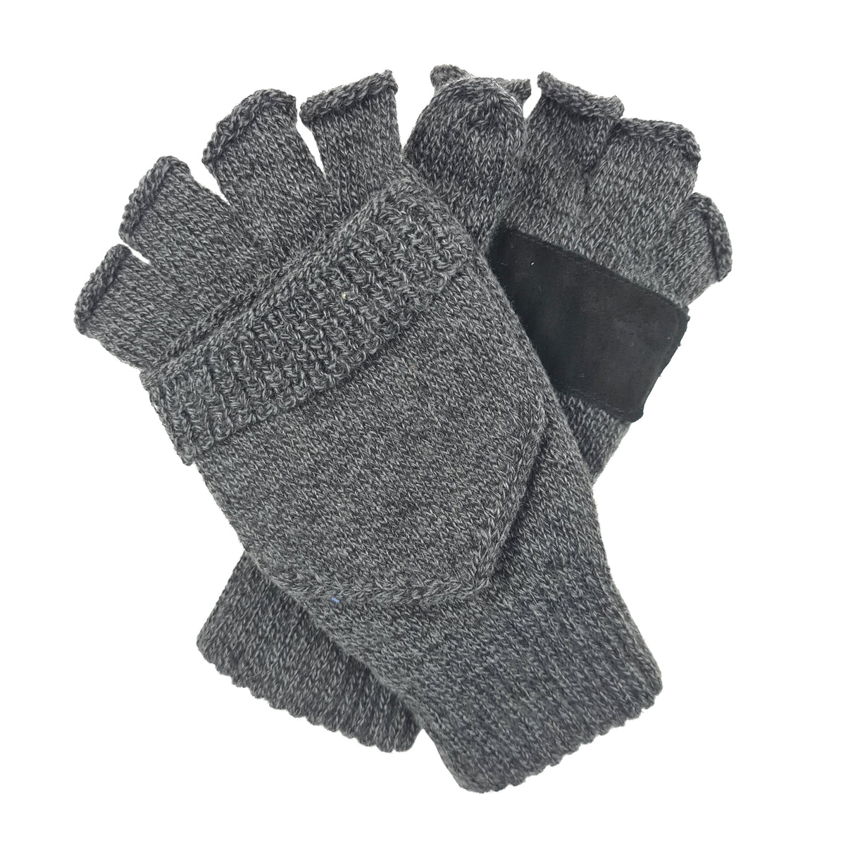 Dents 3M Thinsulate Lined Half Finger Fingerless Knit Gloves/Mittens in Charcoal