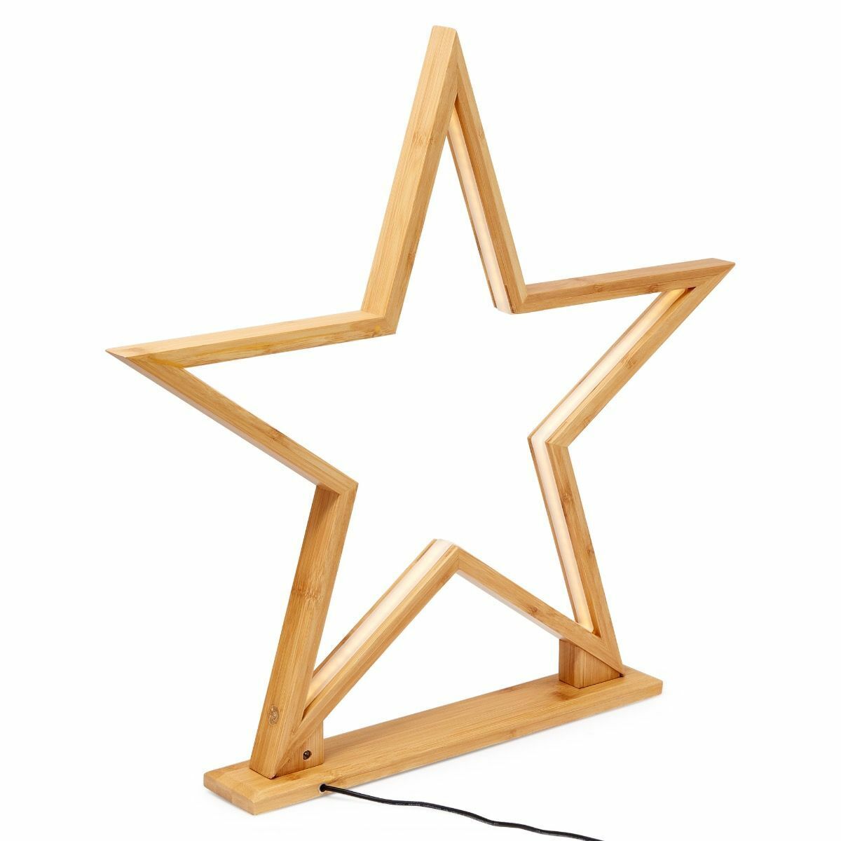 2x 52cm Bamboo Star Lamp - Table Light - Natural Decor