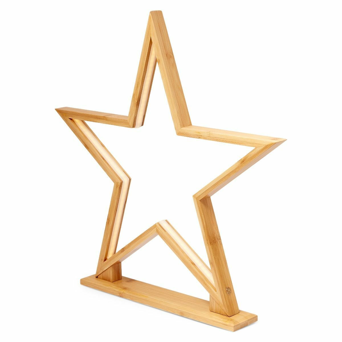 2x 52cm Bamboo Star Lamp - Table Light - Natural Decor