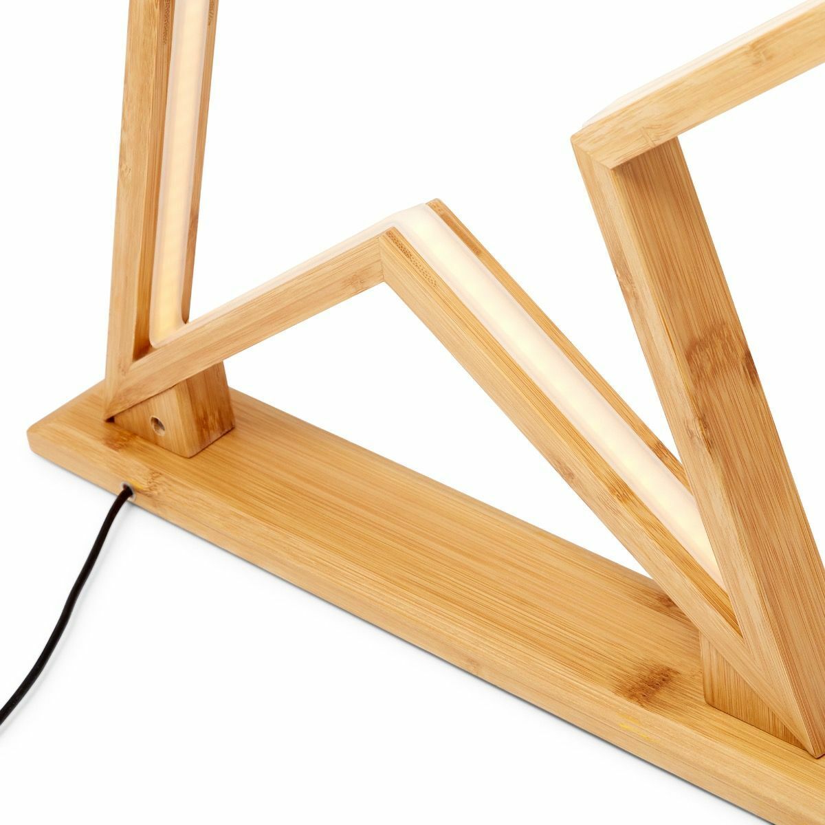 4x 52cm Bamboo Star Lamp - Table Light - Natural Decor