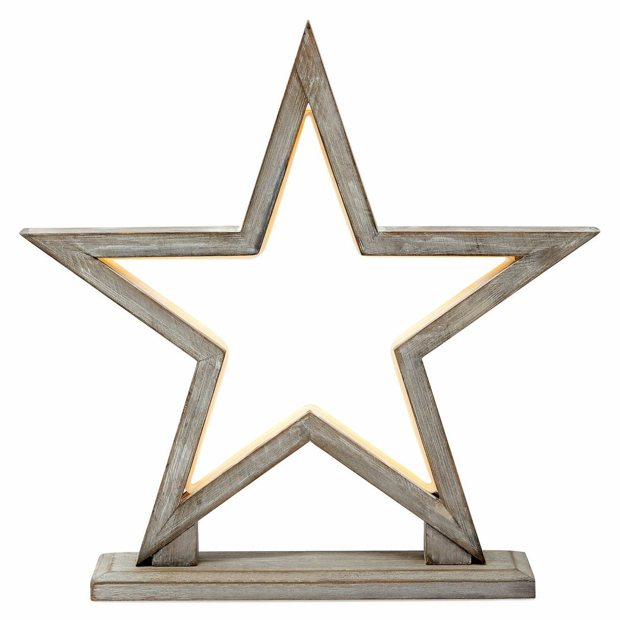 33cm Bamboo Star Lamp - Table Light - Antique Timber
