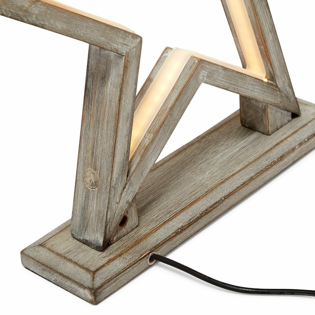33cm Bamboo Star Lamp - Table Light - Antique Timber