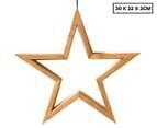 Large Bamboo Star Ceiling Light - LED Hanging Lamp - Natural Decor