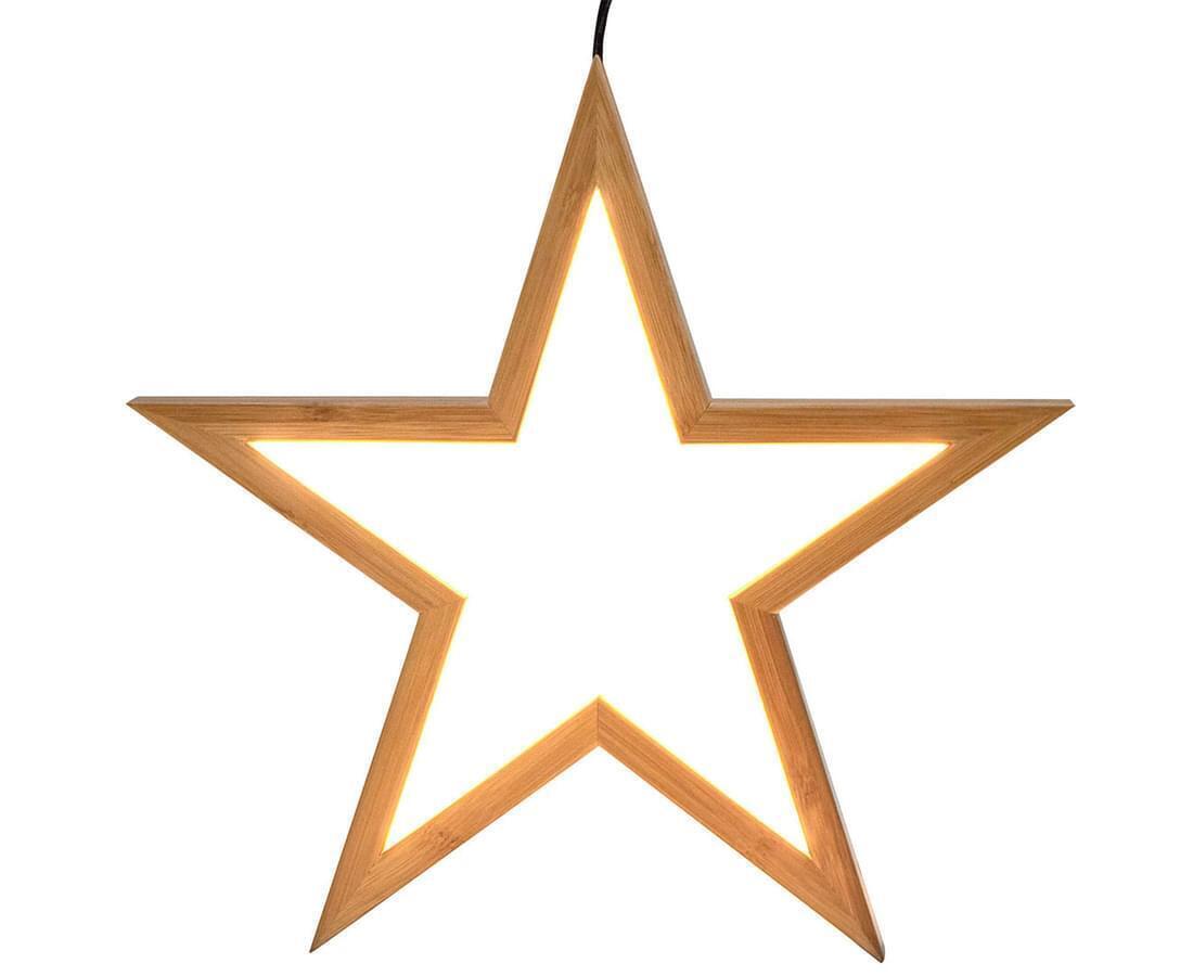 4x Large Bamboo Star Ceiling Light - LED Hanging Lamp - Natural Decor