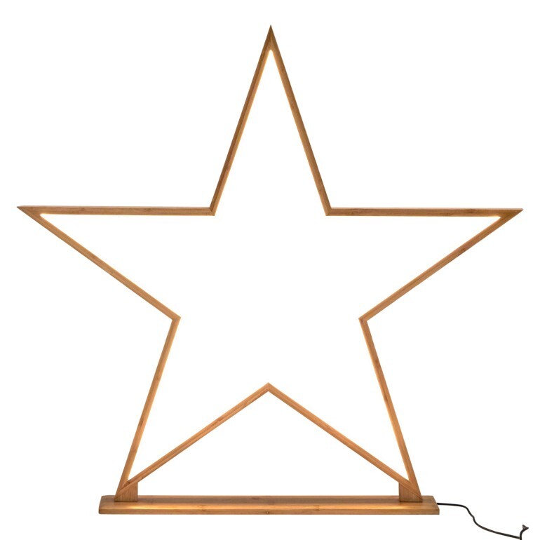 87cm Bamboo Star Lamp - Table Light - Natural Decor