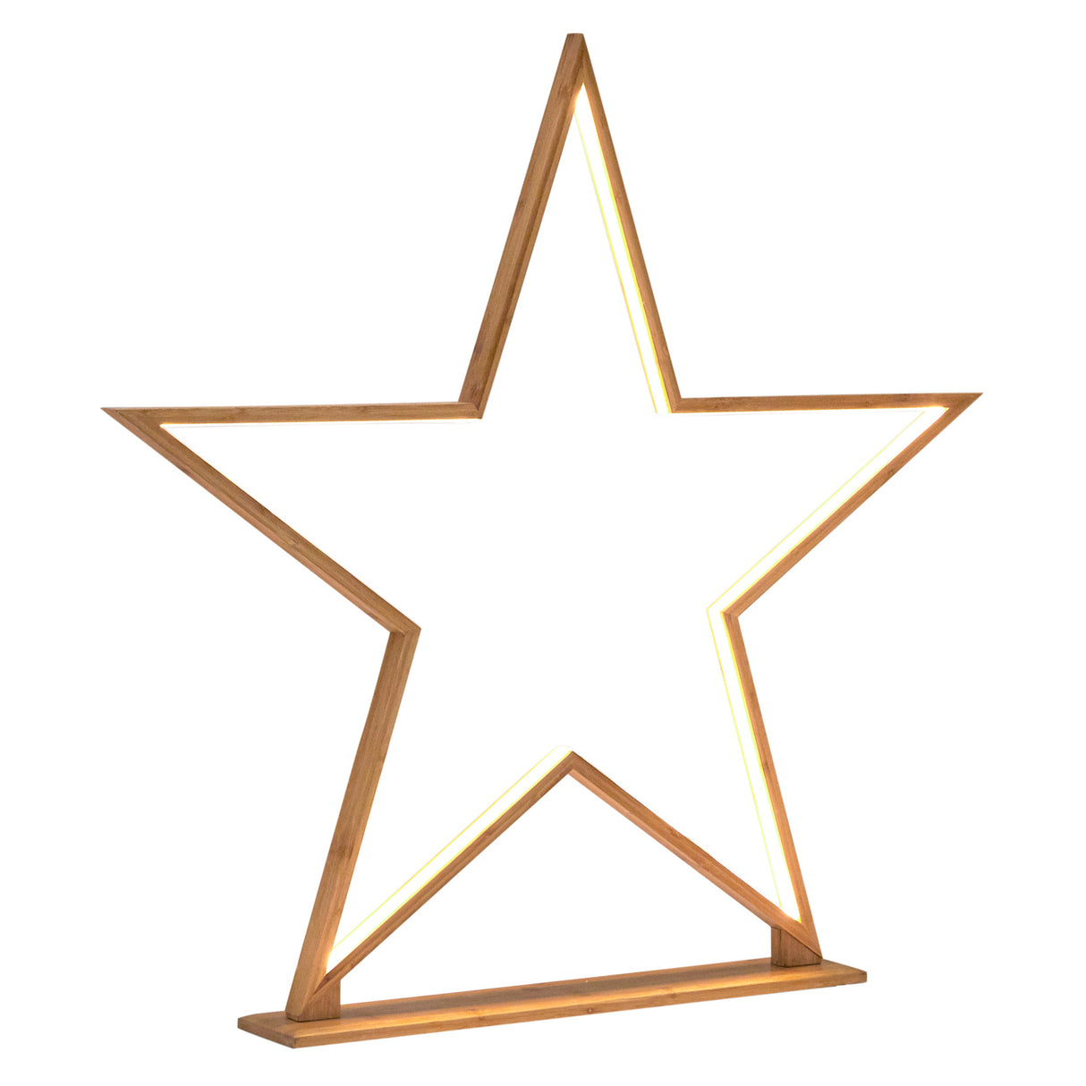 2x 87cm Bamboo Star Lamp - Table Light - Natural Decor