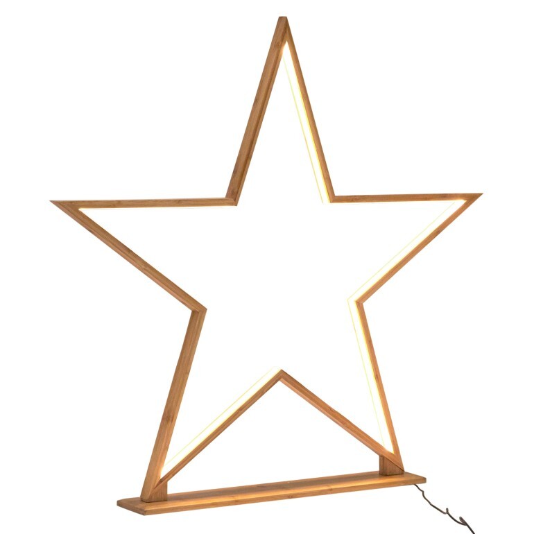 87cm Bamboo Star Lamp - Table Light - Natural Decor