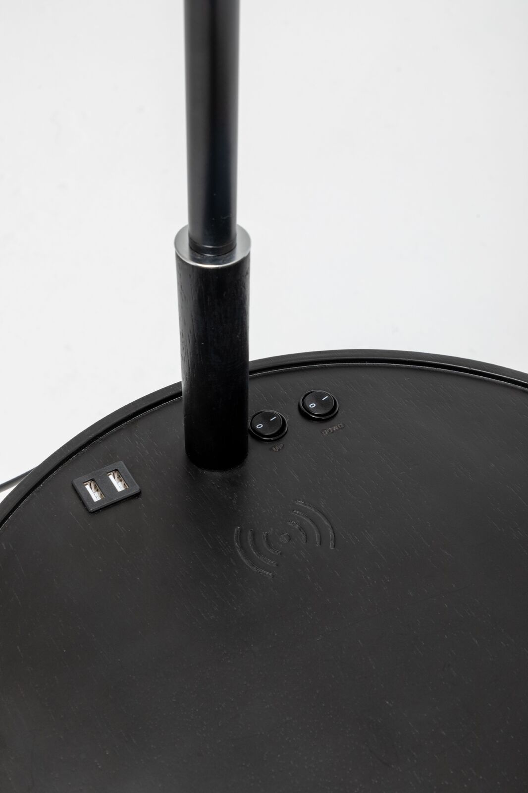 174cm Naples Tripod Floor Lamp & Shelf Storage w/ USB Charger - Matte Black