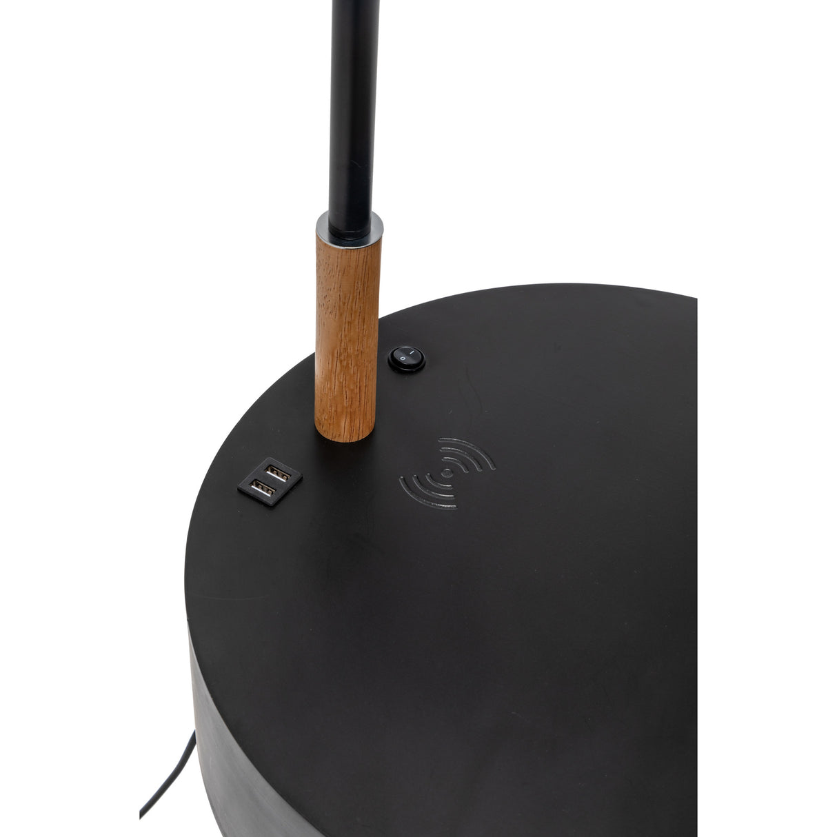 170cm Florence Wooden Tripod Lamp & Shelf/Table Storage w/ USB Charger - Natural/Black