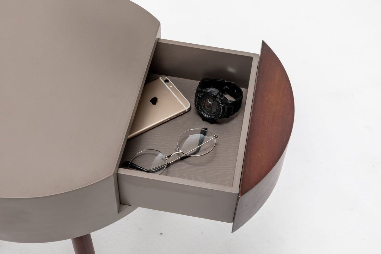 170cm Florence Wooden Tripod Lamp & Shelf/Table Storage w/ USB Charger - Grey