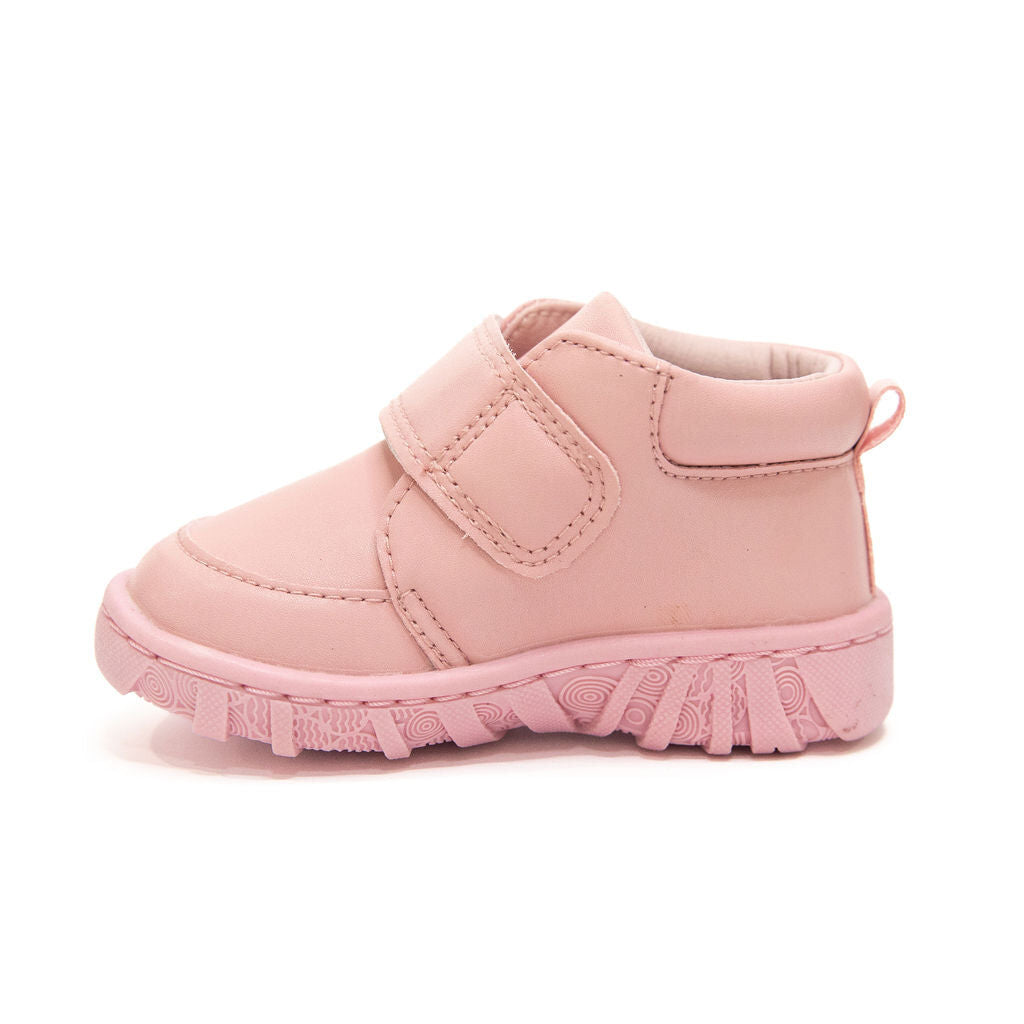 BILLYCART Barefoot Girls Wide-Fit First Walker Boots in Pink Lolly