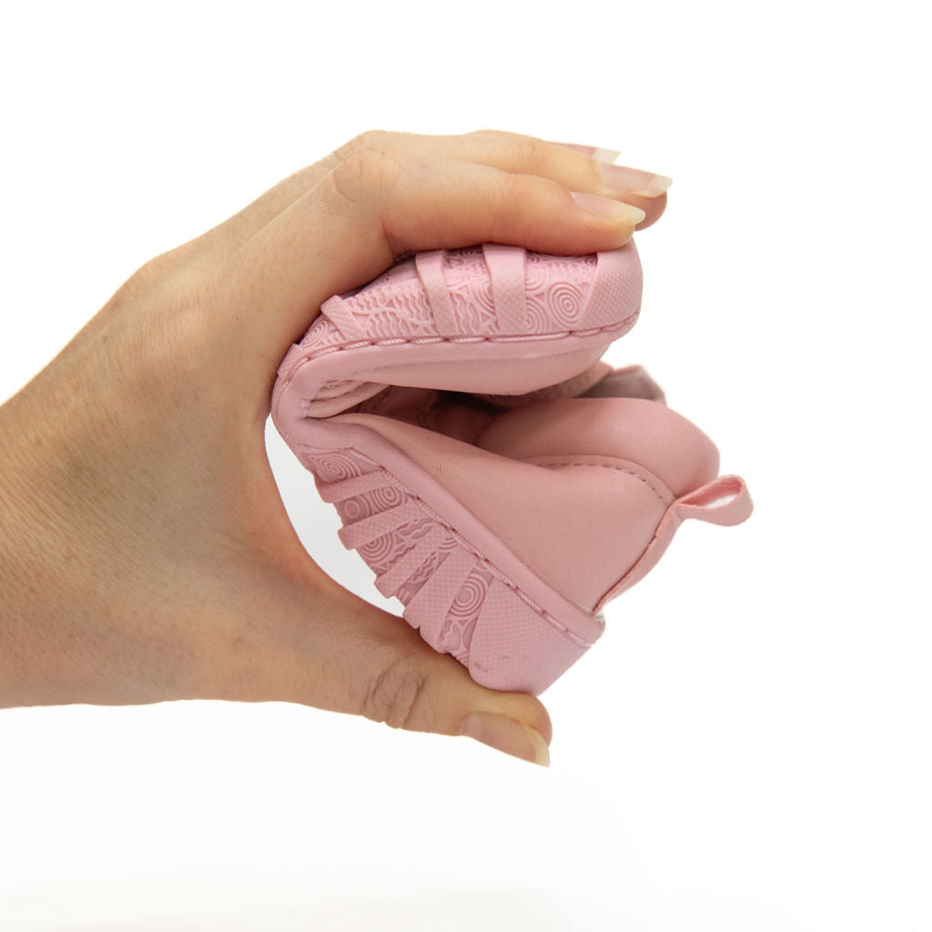 BILLYCART Barefoot Girls Wide-Fit First Walker Boots in Pink Lolly