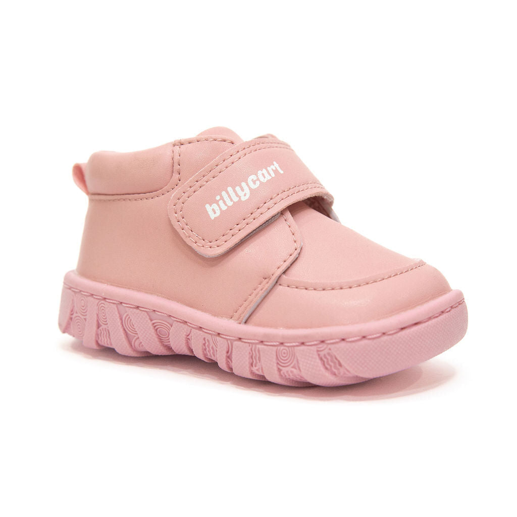 BILLYCART Barefoot Girls Wide-Fit First Walker Boots in Pink Lolly