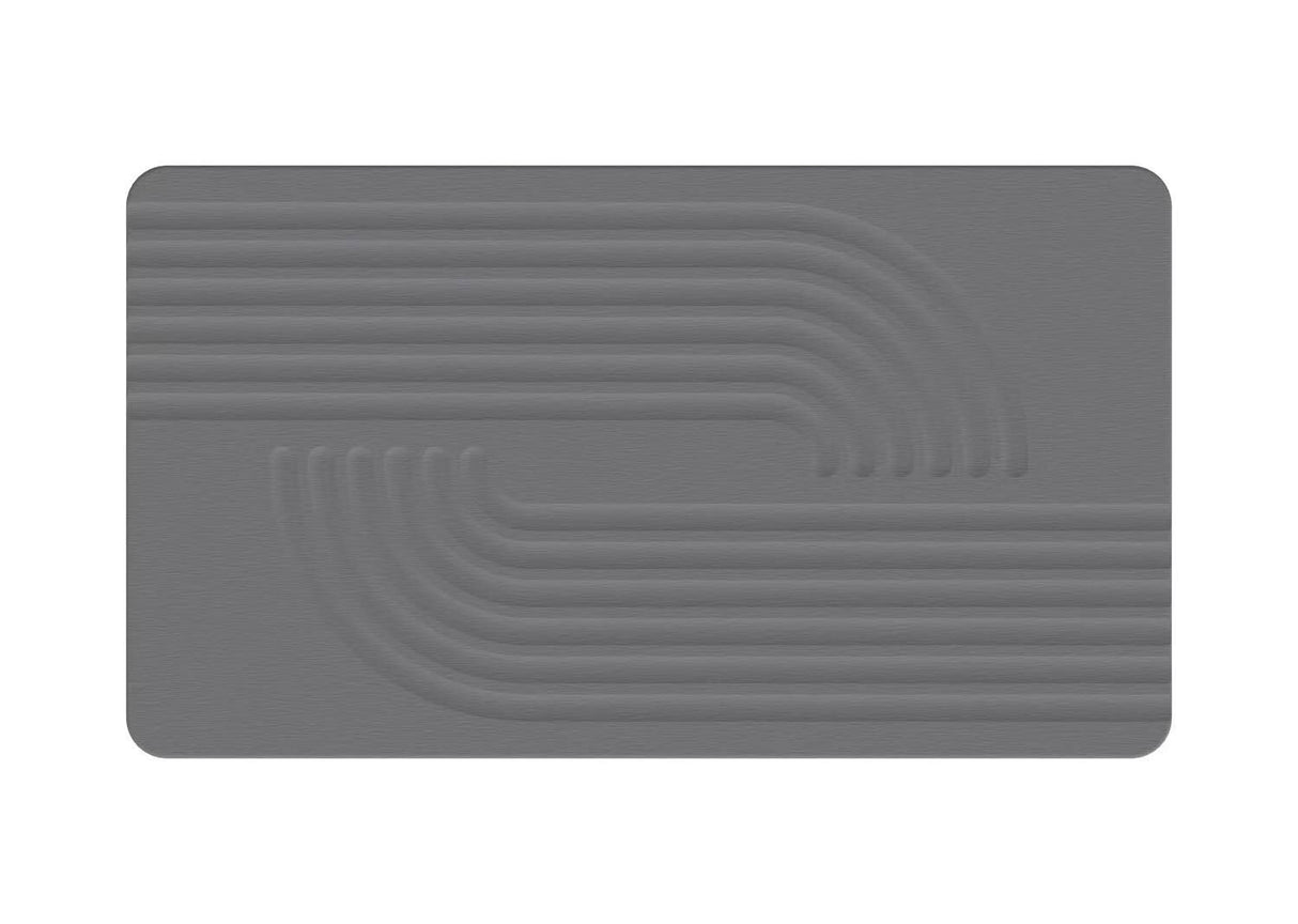 Hard Diatomite Large Bath Mat (Engraved Curves and Lines) - Dark Grey