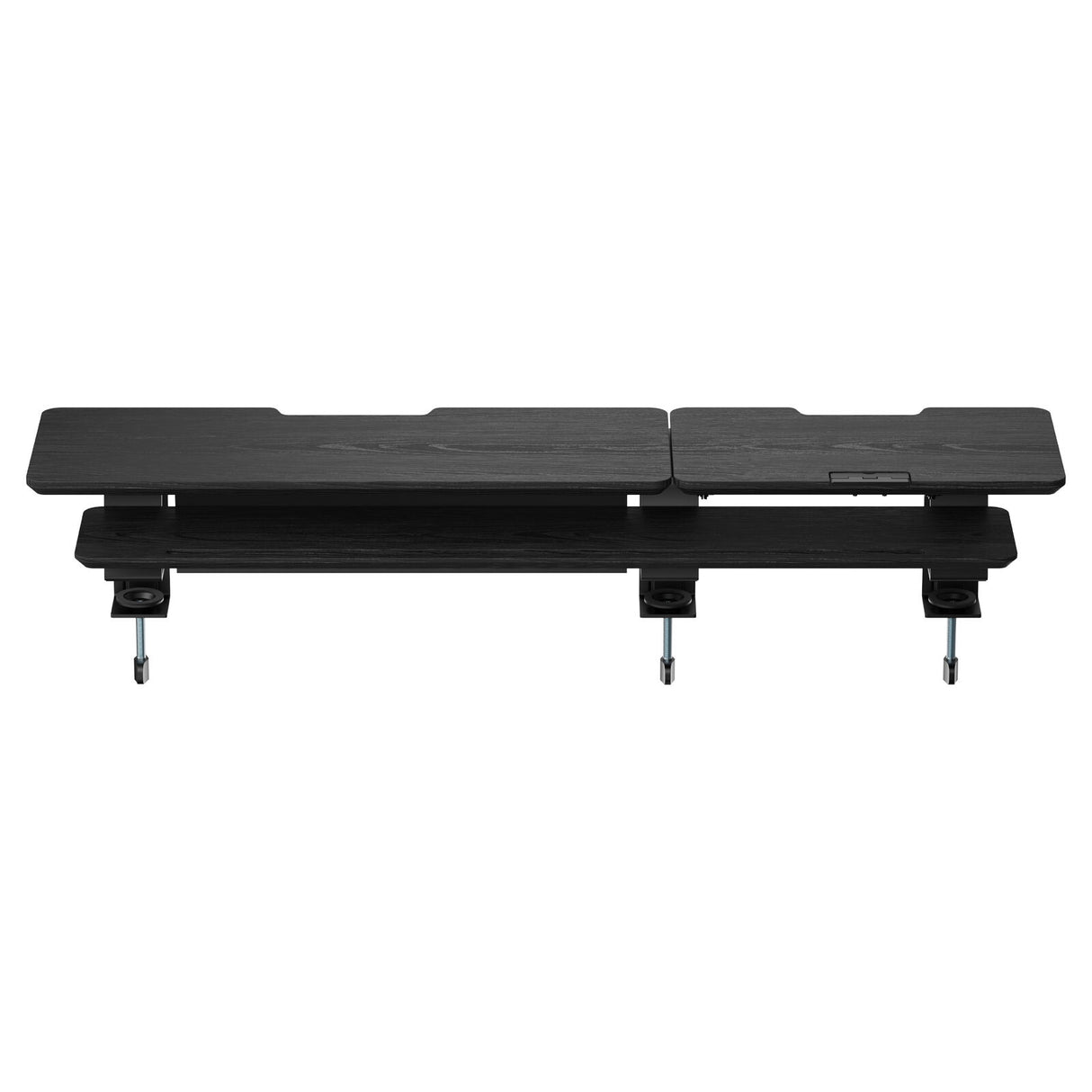 2-Tier Clamp On Monitor Stand Riser with Laptop Height Adjuster - Matte Black