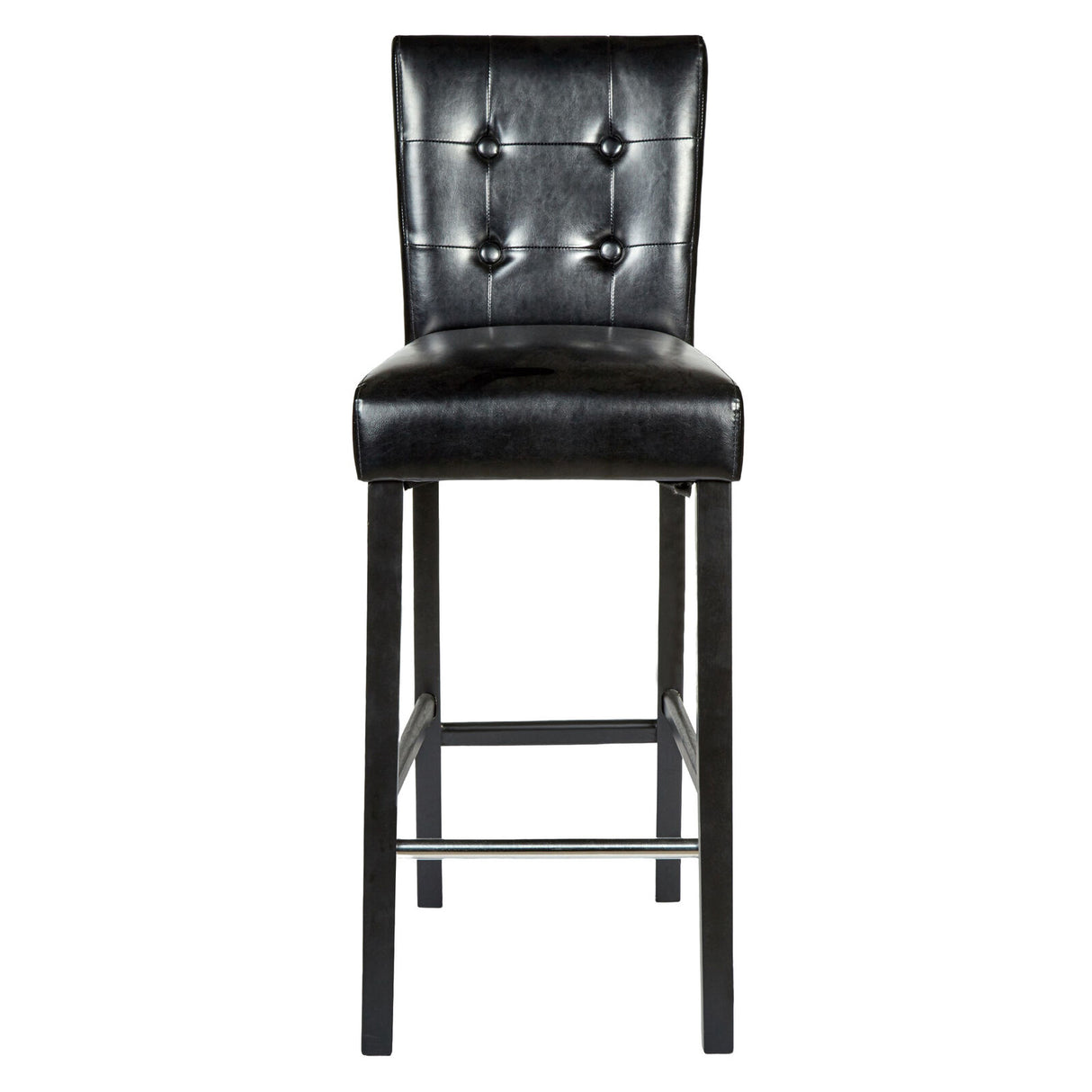 Set of 2 Manhattan Bar Stools Wooden Barstools Chairs Vintage - Black