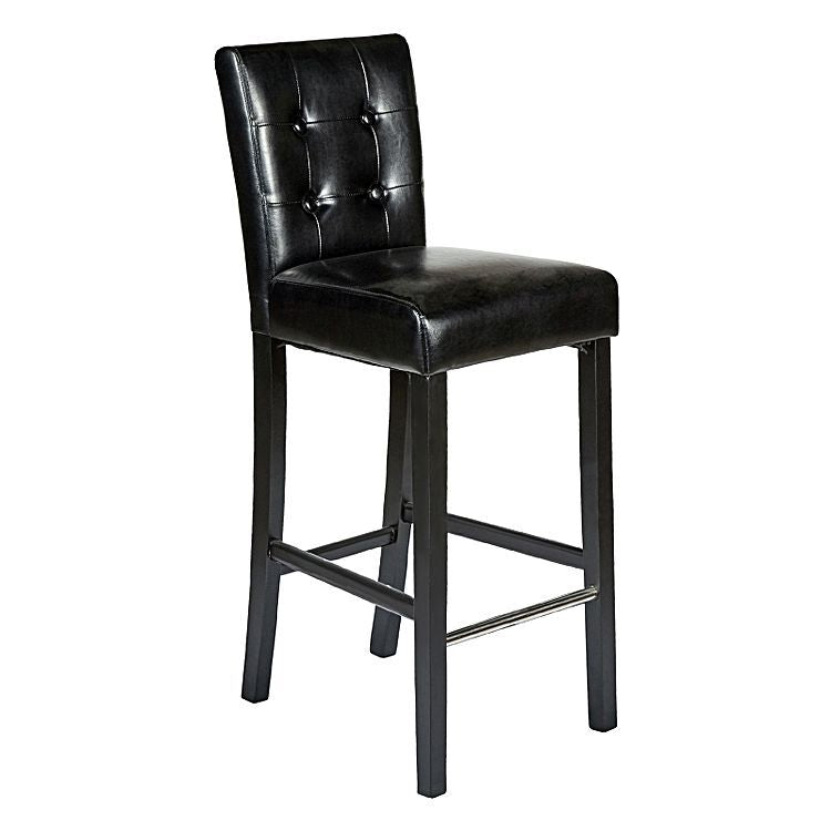 Set of 2 Manhattan Bar Stools Wooden Barstools Chairs Vintage - Black