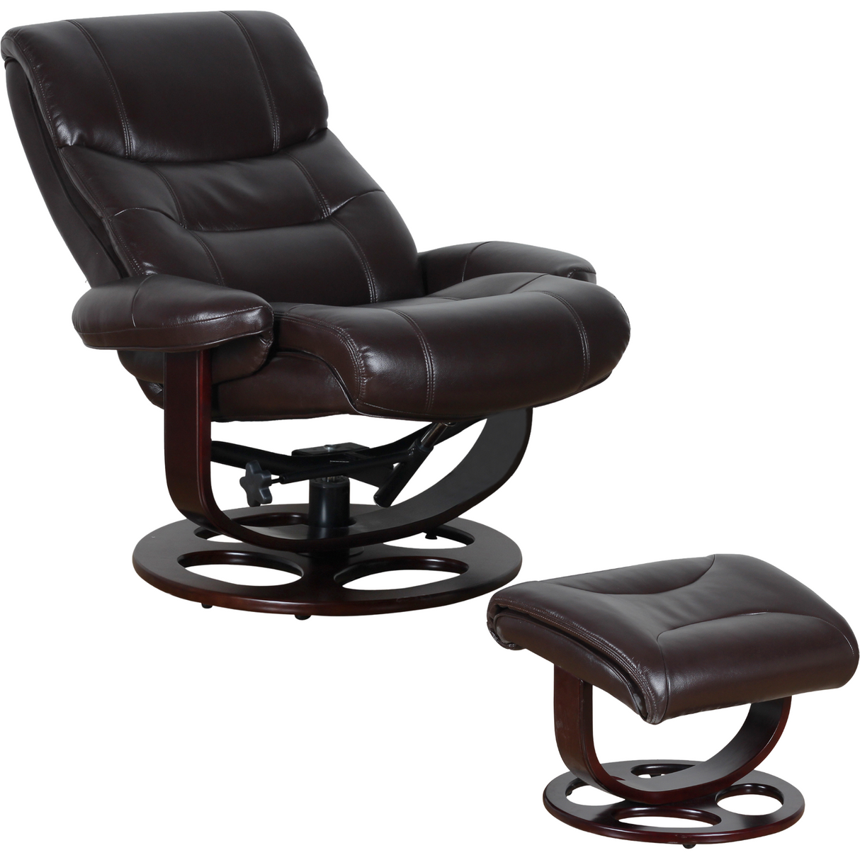 Julio Faux Leather Reclining Lounge Arm Chair w/ Ottoman Swivel Sofa