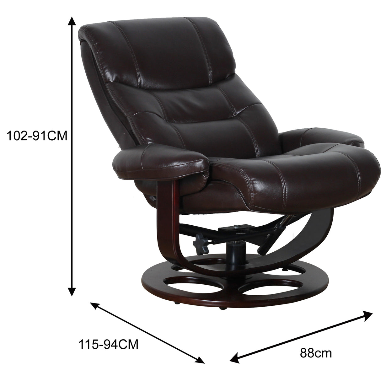 Julio Faux Leather Reclining Lounge Arm Chair w/ Ottoman Swivel Sofa