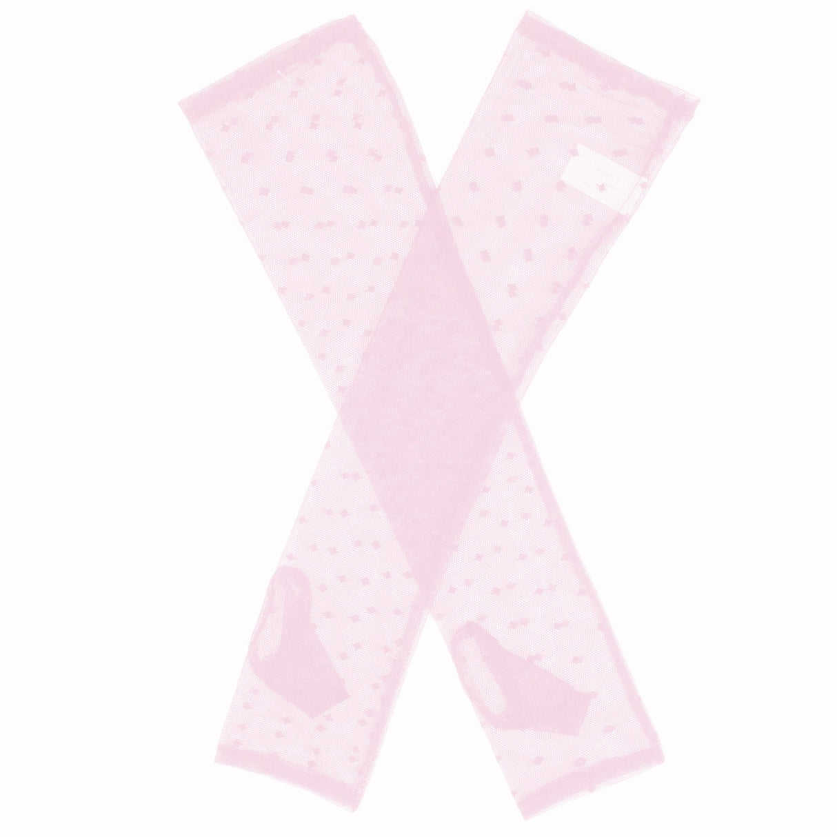 Dents Womens Long Tulle Flock Dot Fingerless Mittens Gloves - Pink