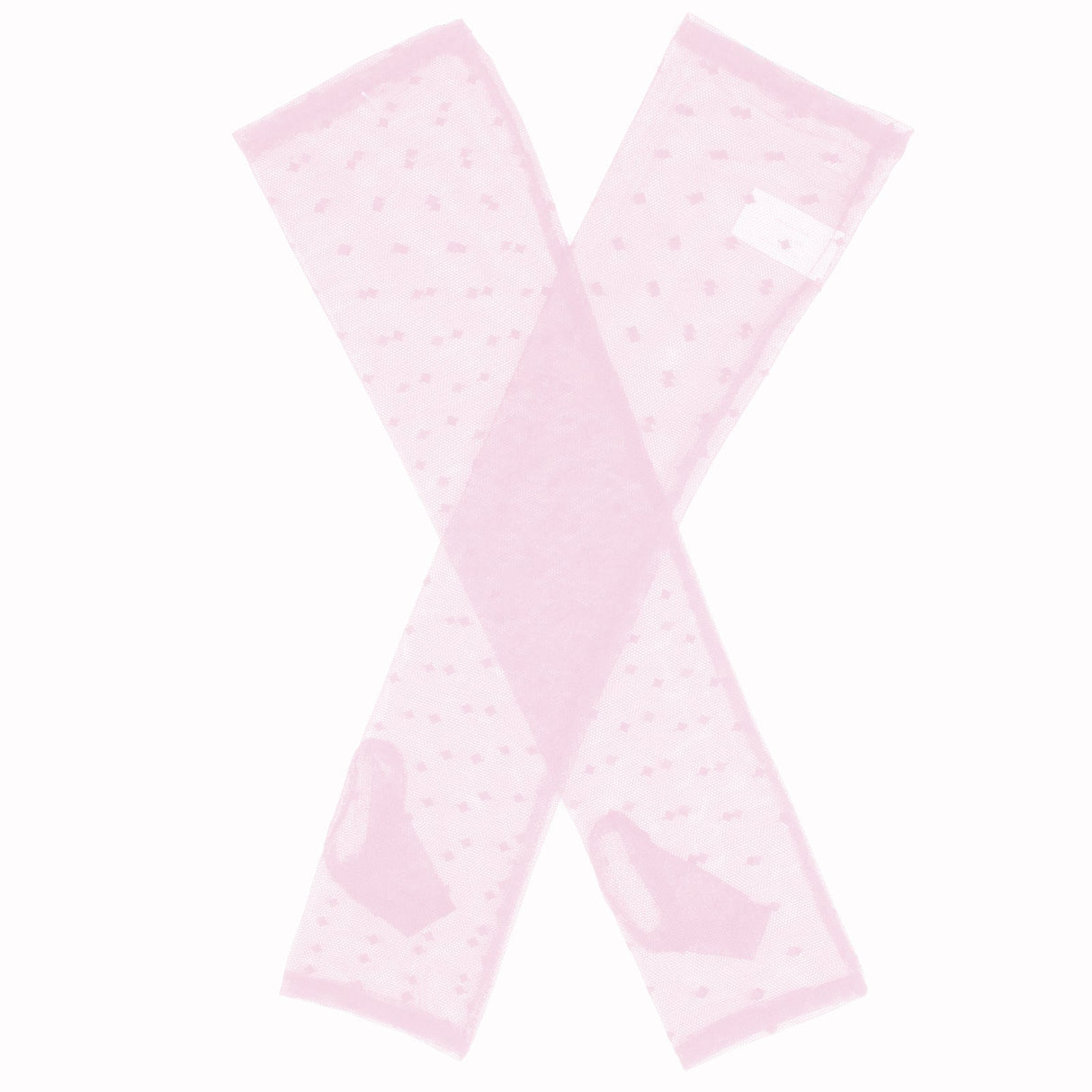 Dents Womens Long Tulle Flock Dot Fingerless Mittens Gloves - Pink