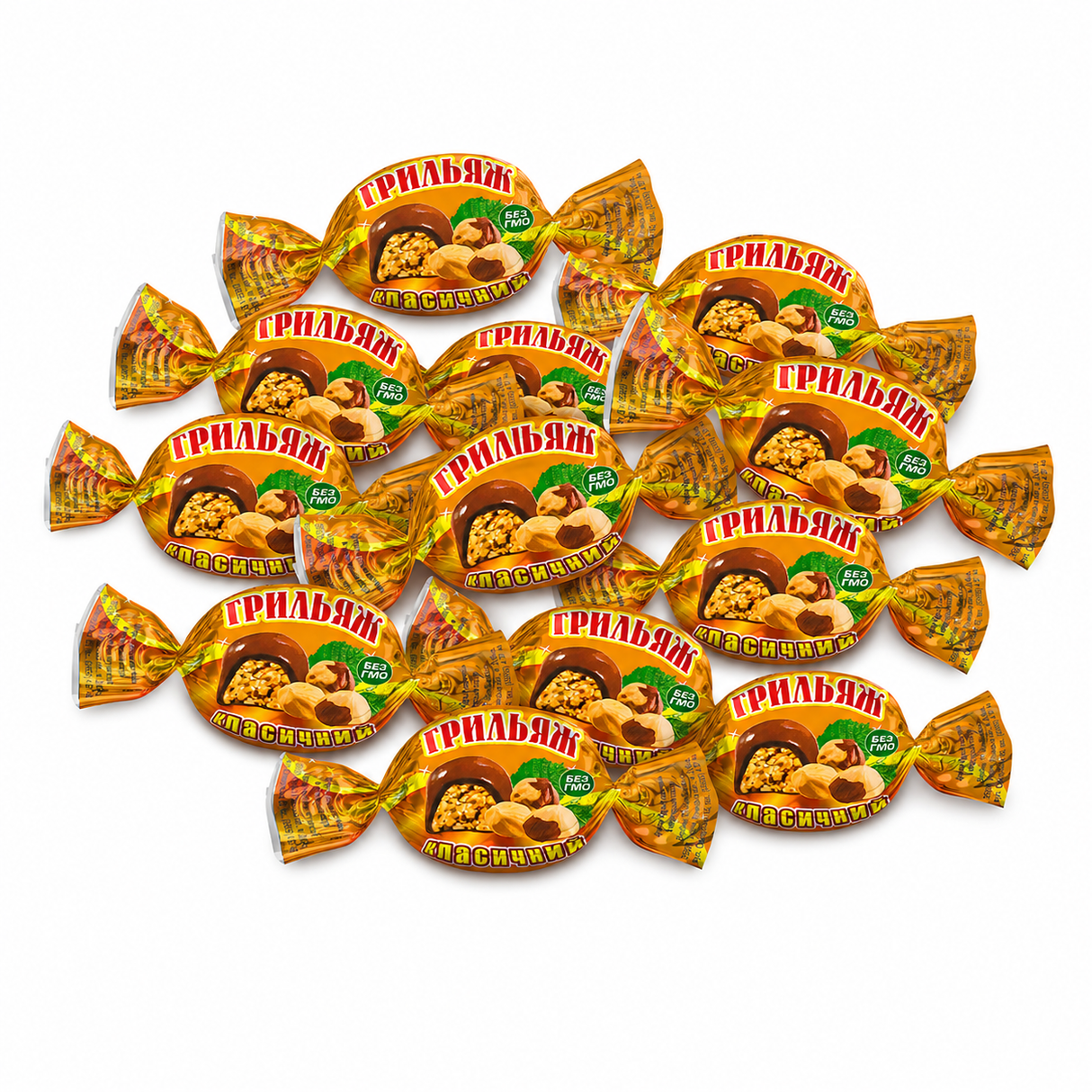 12pcs "Grillage" Grilyazh Classic Crunchy Peanut Chocolates Sweets - Product of Ukraine
