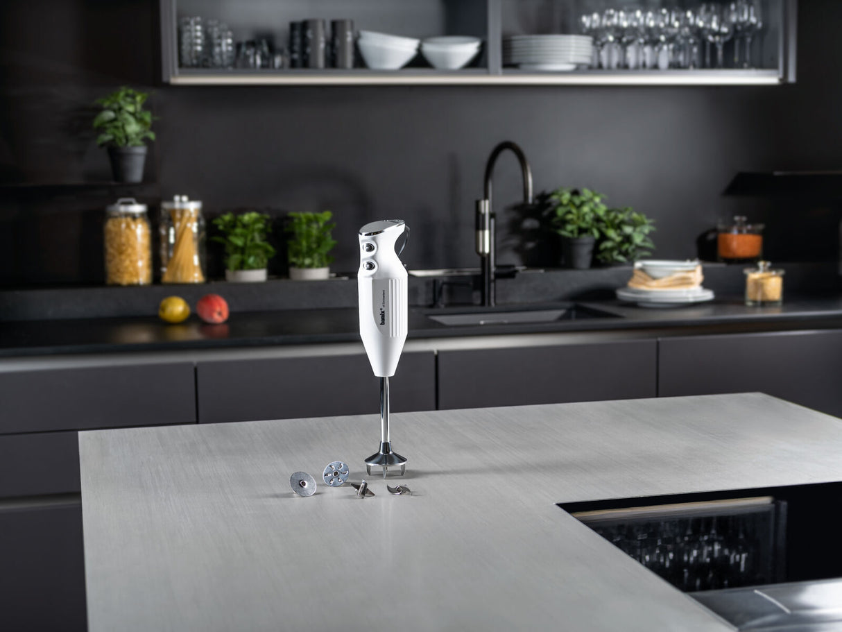 Bamix Maxx 350W Immersion Stick Mixer Blender White + FREE Wet/Dry Attachment