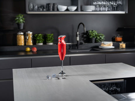 Bamix 350W Maxx Immersion Stick Blender Red + FREE Wet/Dry Processor (Swiss)