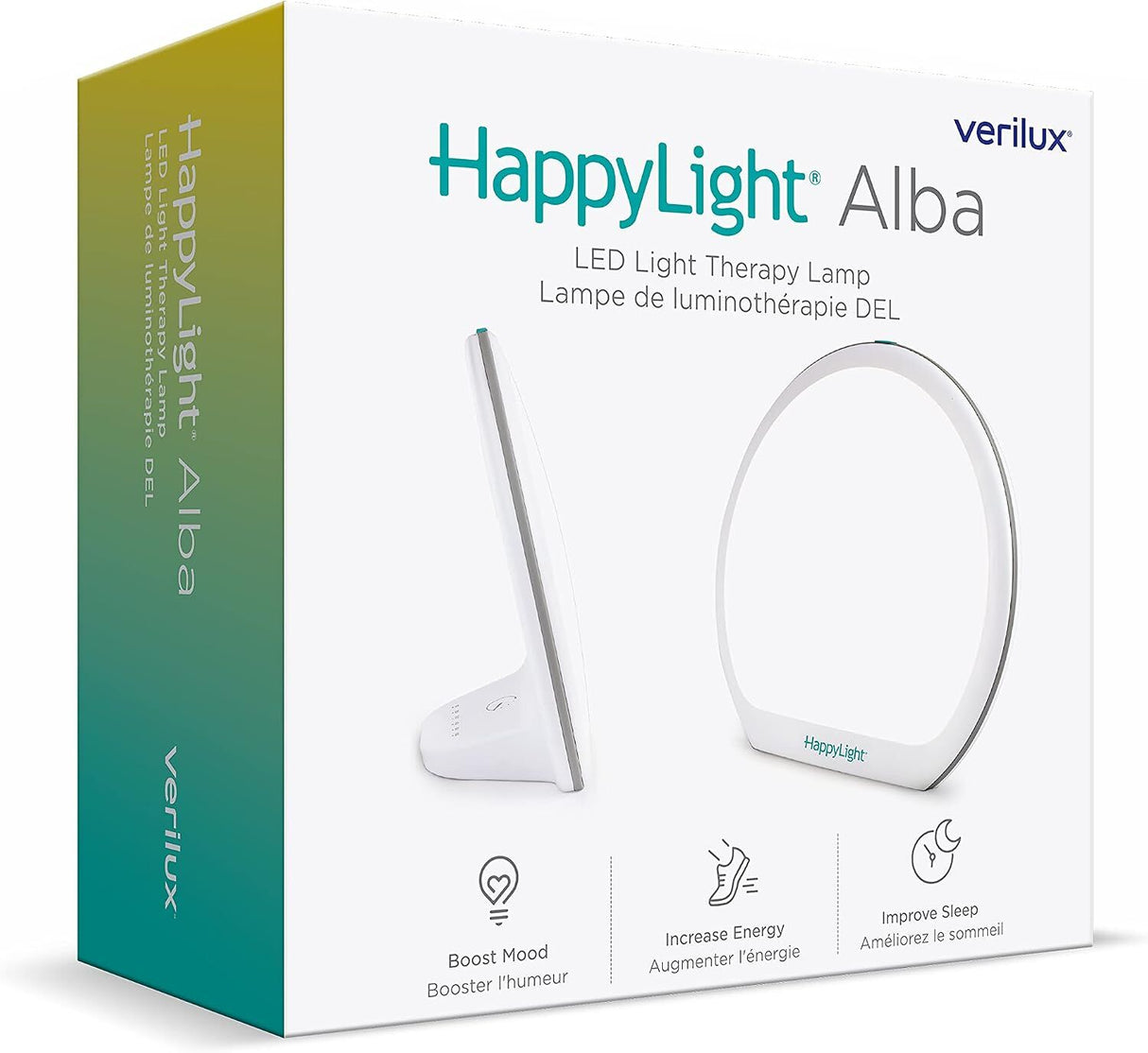 Verilux HappyLight Alba LED Light Therapy Lamp 10000 Lux UV-Free Dimmable