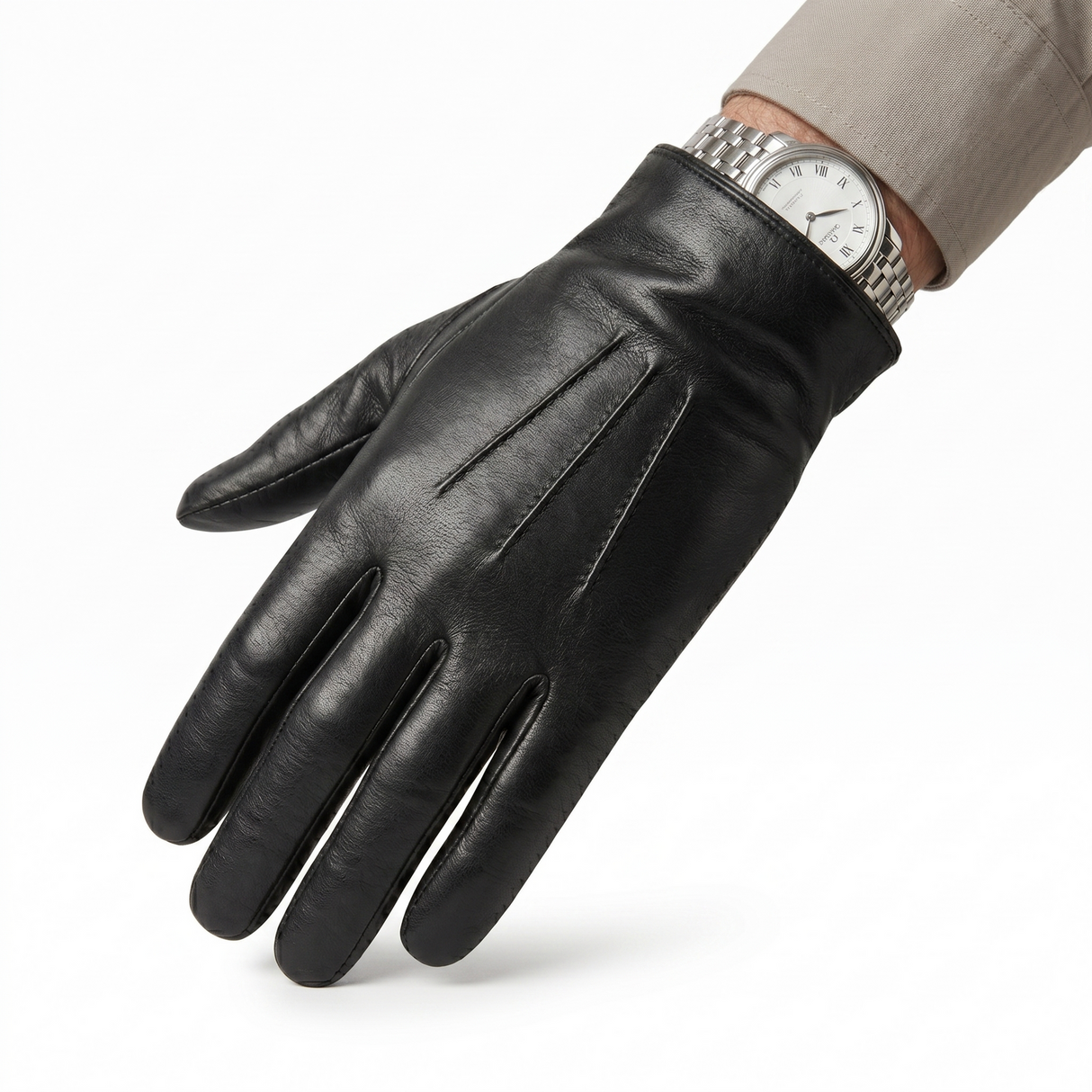 Dents Womens Kangaroo Leather Dress Gloves - Black (Cashmere Wool Lined)