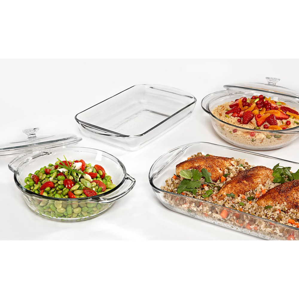 Anchor Hocking Fire King 25cm/2L Glass Round Casserole w/ Cover - Clear