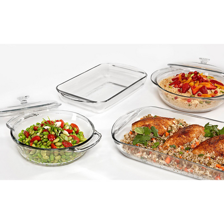 Anchor Hocking Fire King 25cm/2L Glass Round Casserole w/ Cover - Clear