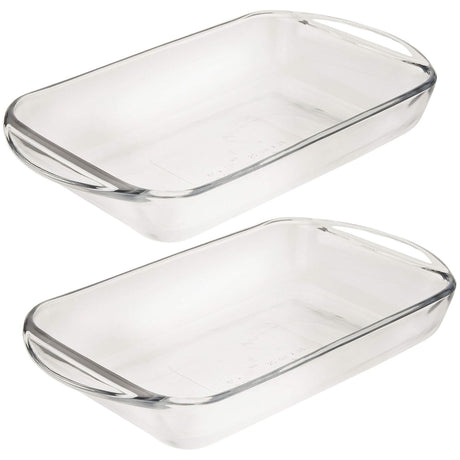2x Anchor Hocking Fire-King Rectangular Baker 28x20cm - 2 Litre Capacity