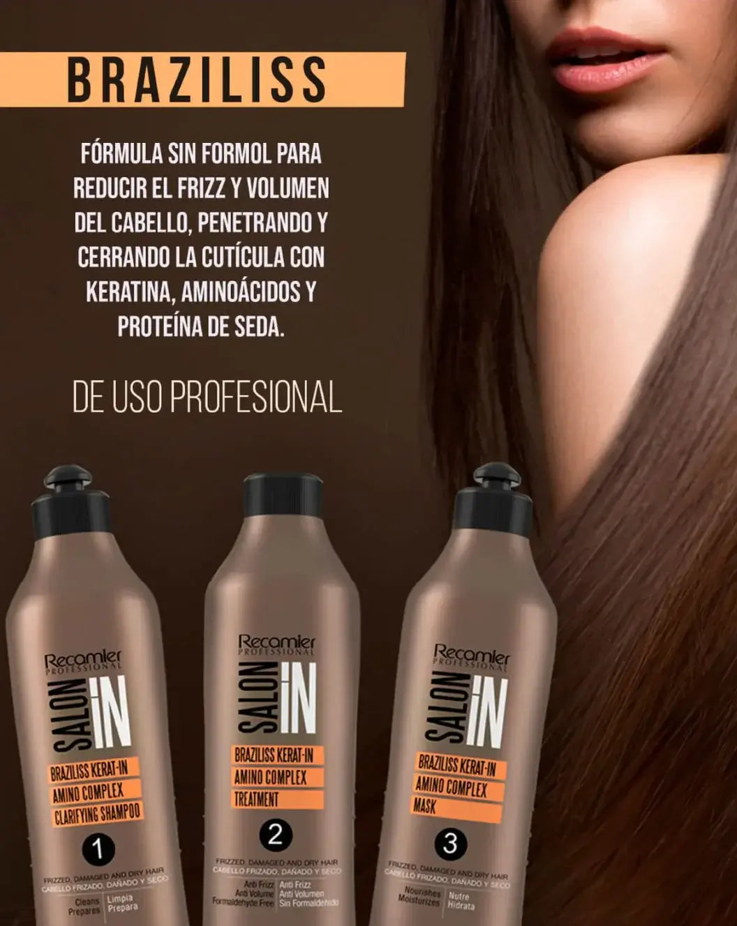 1 Litre Premium Recaimer Pure Keratin Braziliss Mask Straightening (Step 3)