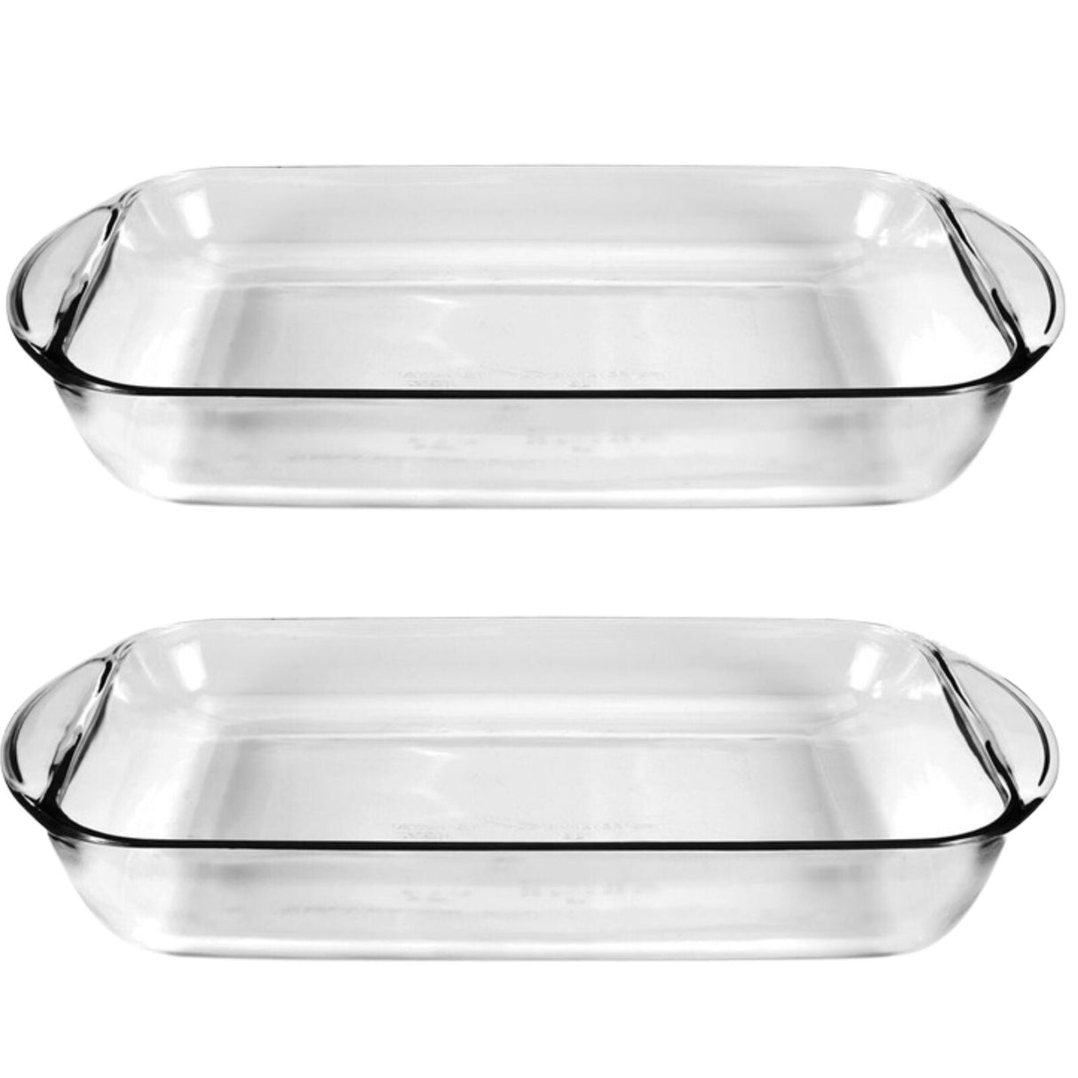 2x Anchor Hocking Fire King 34x28cm 4L Rectangular Glass Baker Dish - Clear