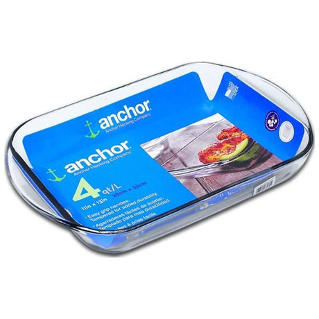 Anchor Hocking Fire King 34x28cm 4L Rectangular Glass Baker Dish - Clear