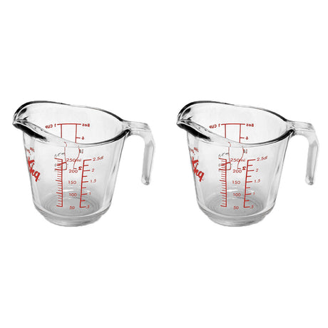 2x Anchor Hocking 250ml/1-Cup Glass Measuring Jug Small - Clear
