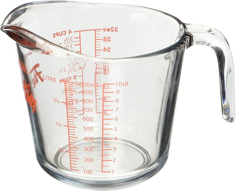 Anchor Hocking 1L/4-Cup Glass Measuring Jug Cooking/Baking Large - Clear