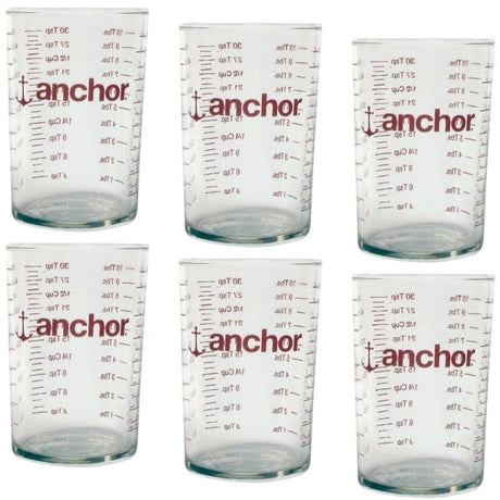6x Anchor Hocking Glass Measuring Cup 5 Ounce - 149ml