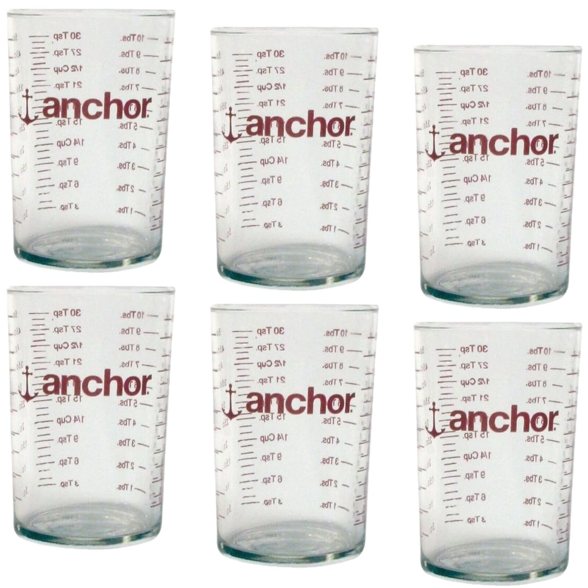 6x Anchor Hocking Glass Measuring Cup 5 Ounce - 149ml