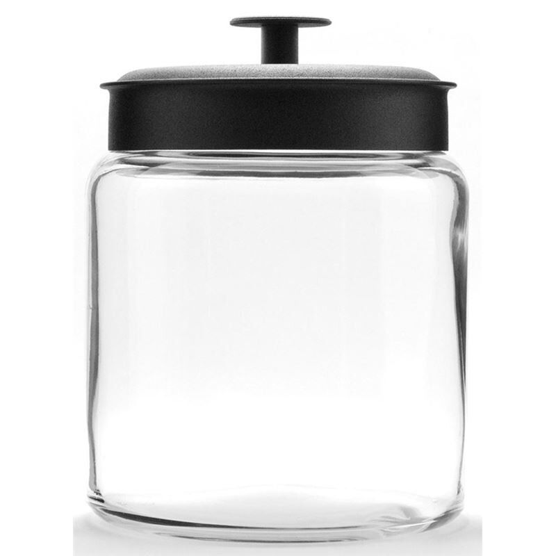 2x Anchor Hocking Montana Jar w/Black Lid 18x15cm - 1.9L