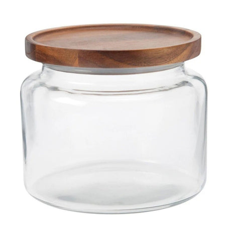 Anchor Hocking Montana 1.5L/16cm Glass Jar Container w/ Acacia Lid - Clear
