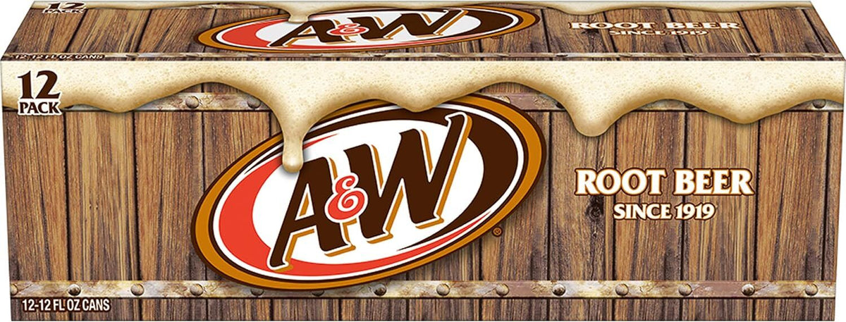 12x A&W Root Beer Original Soft Drink Soda Cans 355ml (Made in USA)