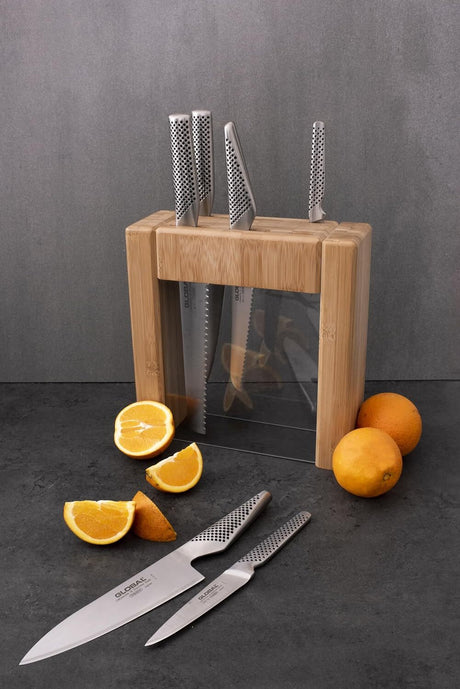 Global Ikasu 7pcs Knife Block Set of Knives
