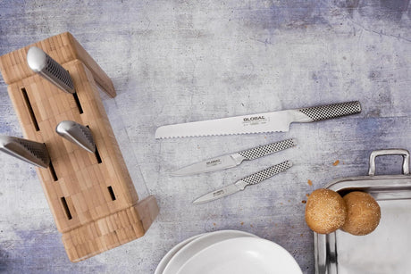 Global Ikasu 7pcs Knife Block Set of Knives