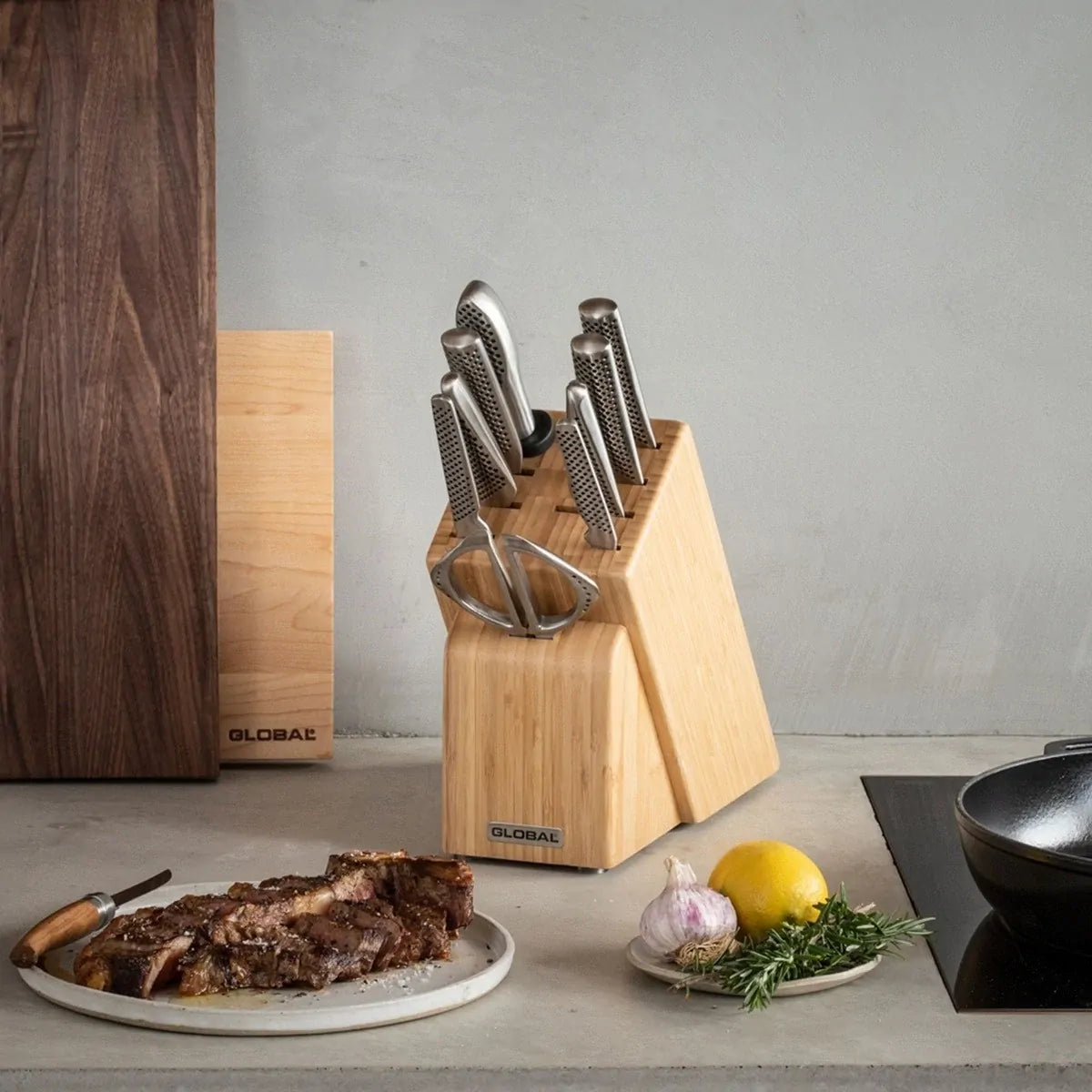 Global Takashi 10-Piece Knife Block Set (Bamboo) - Japanese Knives