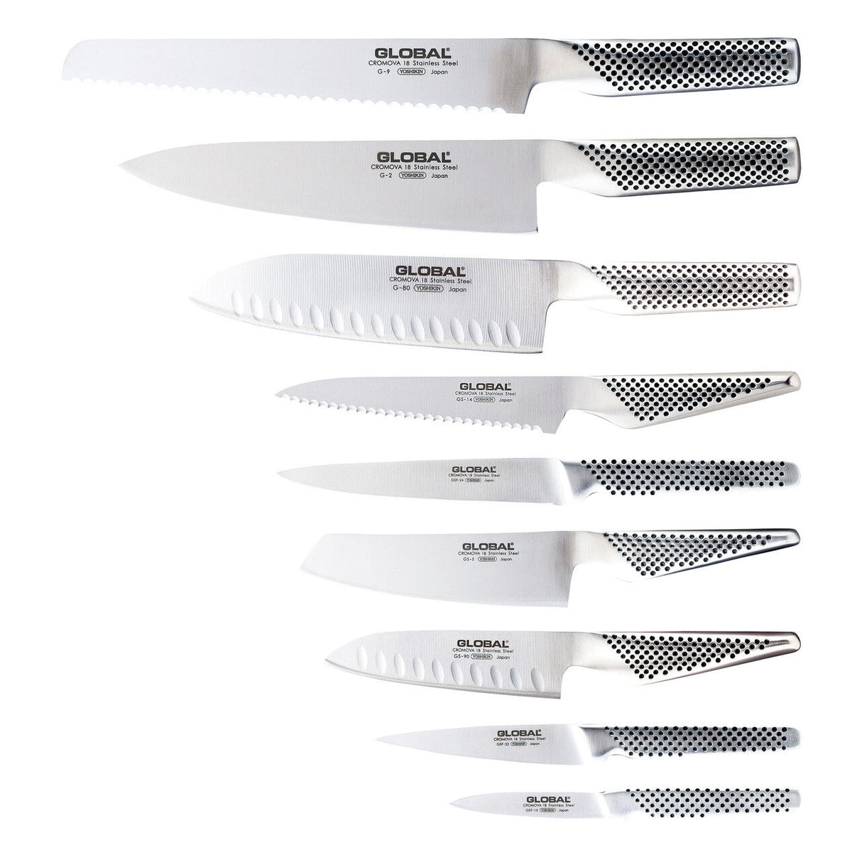 Global Ikasu X 10-Piece Knife Block Set - Japanese Knives