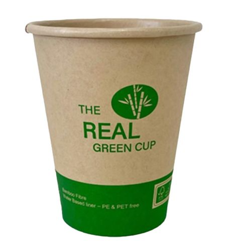 1000x Bamboo Coffee Cups (Single Wall) w/ Water Based Lining - 7oz (210ml)