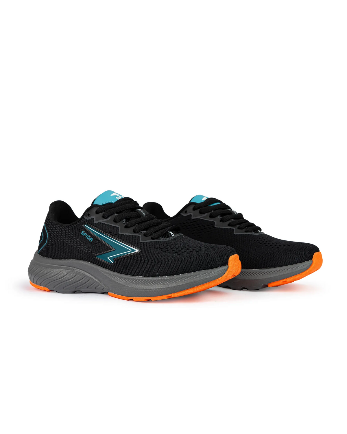 Sfida Brazen Boys Lace Up Runners - Black/Teal (Kids Sneakers/Shoes)