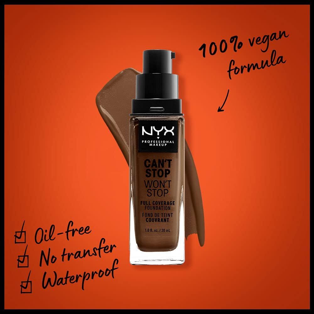 NYX Professional Makeup Can't Stop Won't Stop Full Coverage Liquid Foundation - 22 Deep Cool